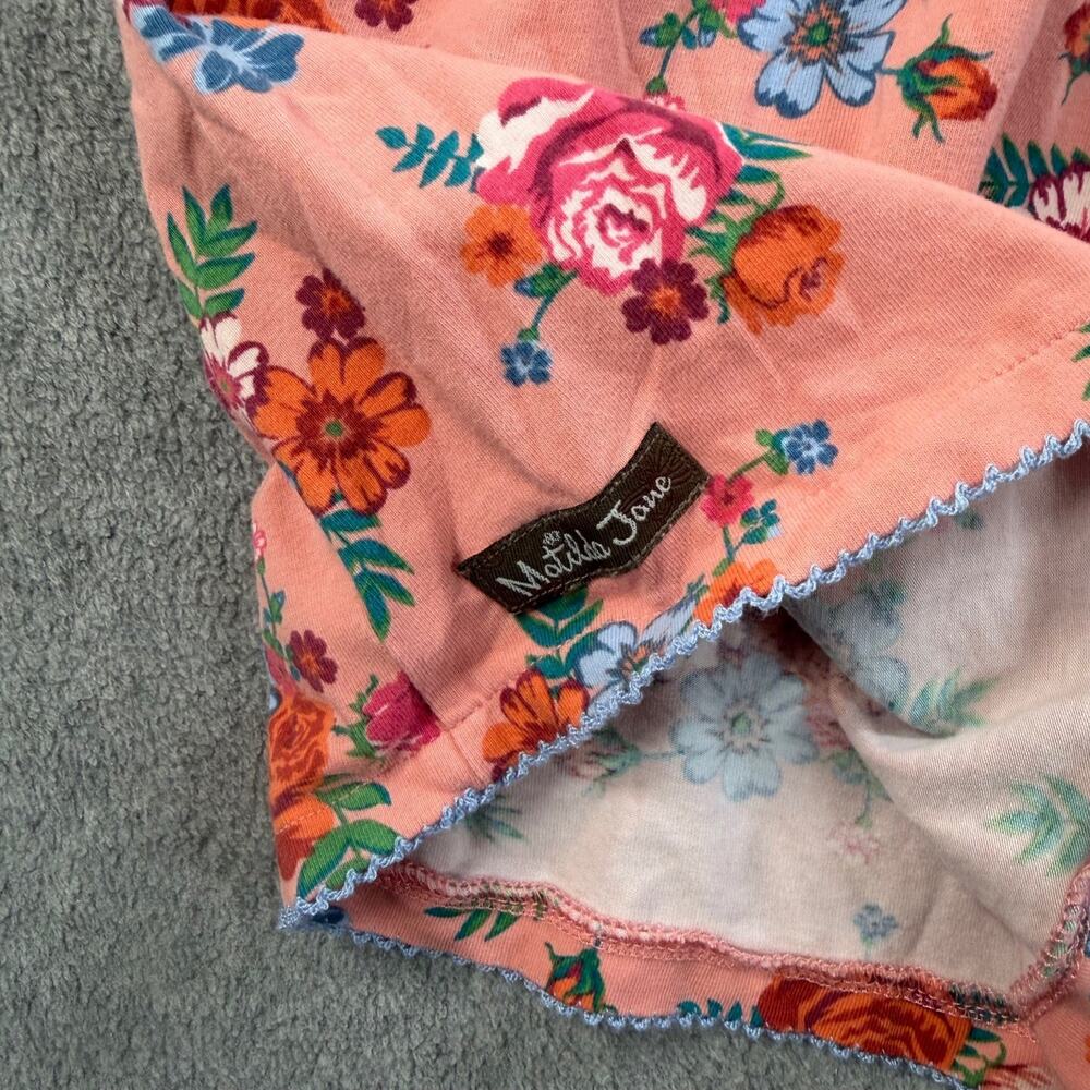 Matilda Jane Girls Size 10 Lots to Learn Dress Pink Floral Ruffle Elastic Waist - Picture 10 of 11